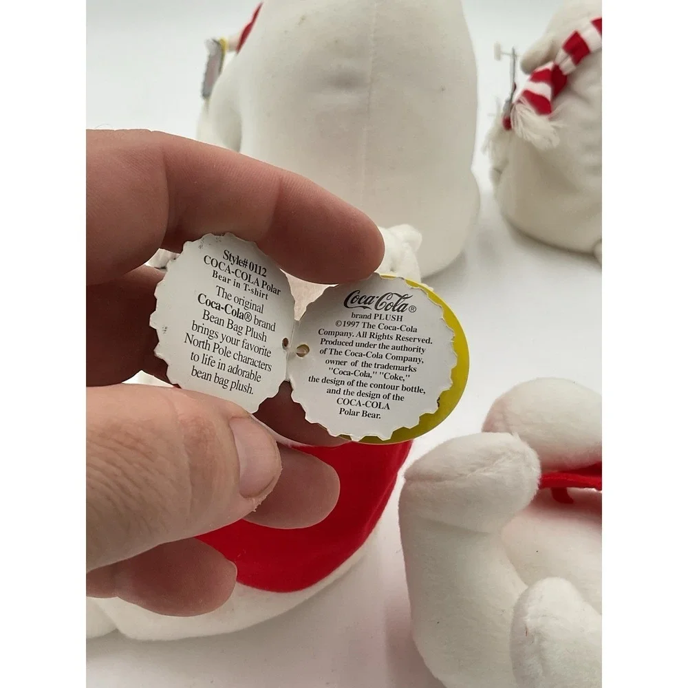 Coca-Cola Polar Bear Bean Bag Plush Lot of 5 1997 w/ Tags Coke Collectibles